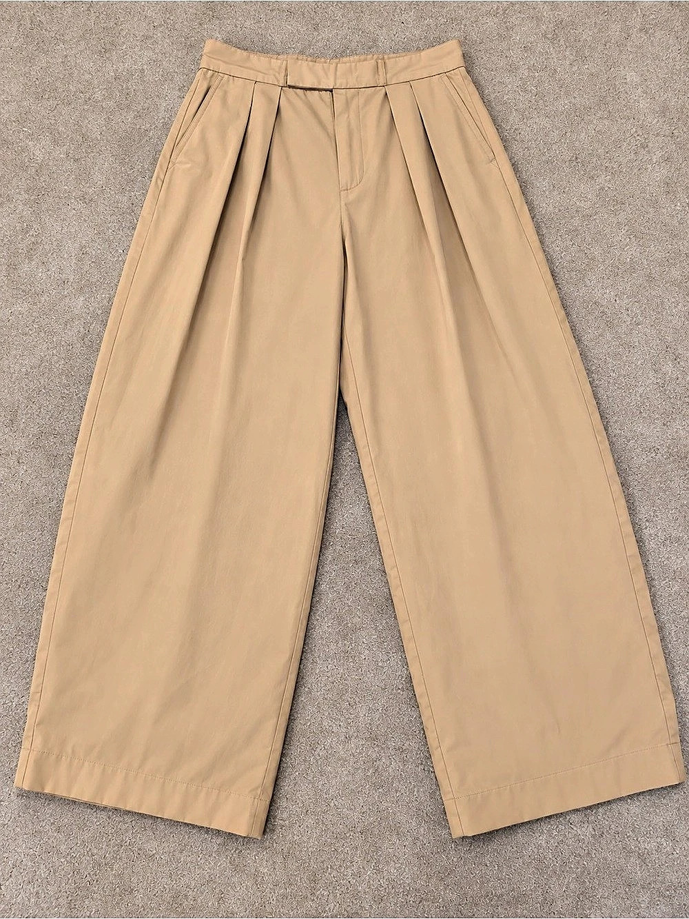 BNWT GAP Twill pleated high rise wide leg pant 10 khaki wide legs